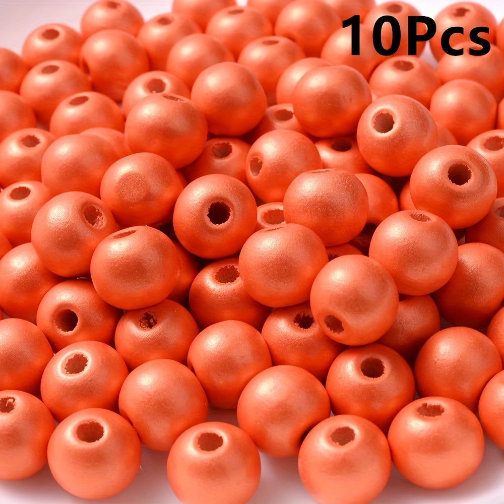 10PCS 16mm Smooth Round Wooden Bead Set