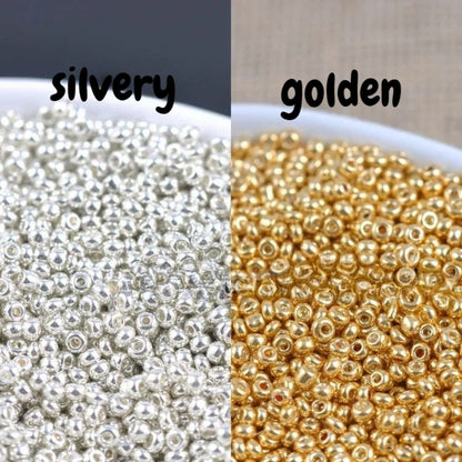 Gold and Silver Glass Seed Beads