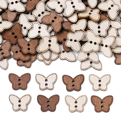 Mixed Wooden Button Decorative Beads