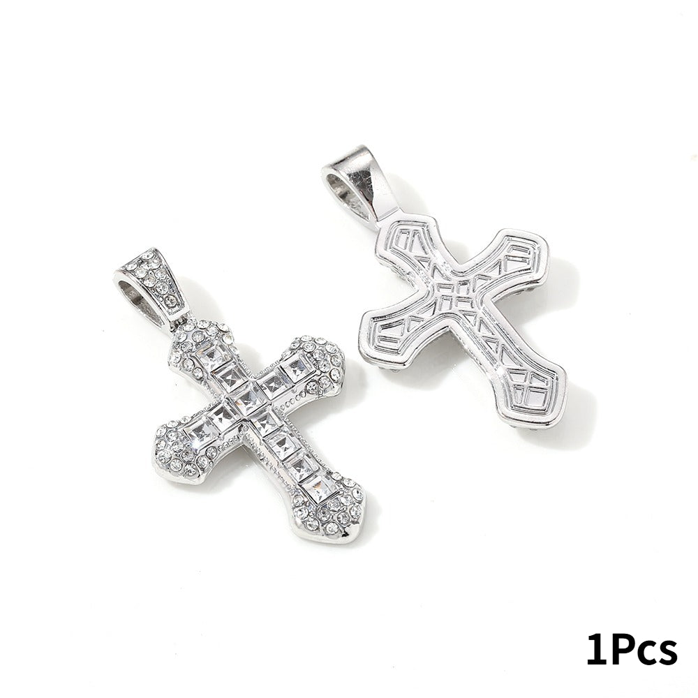 Y2K Rhinestone Cross Alloy Pendants
