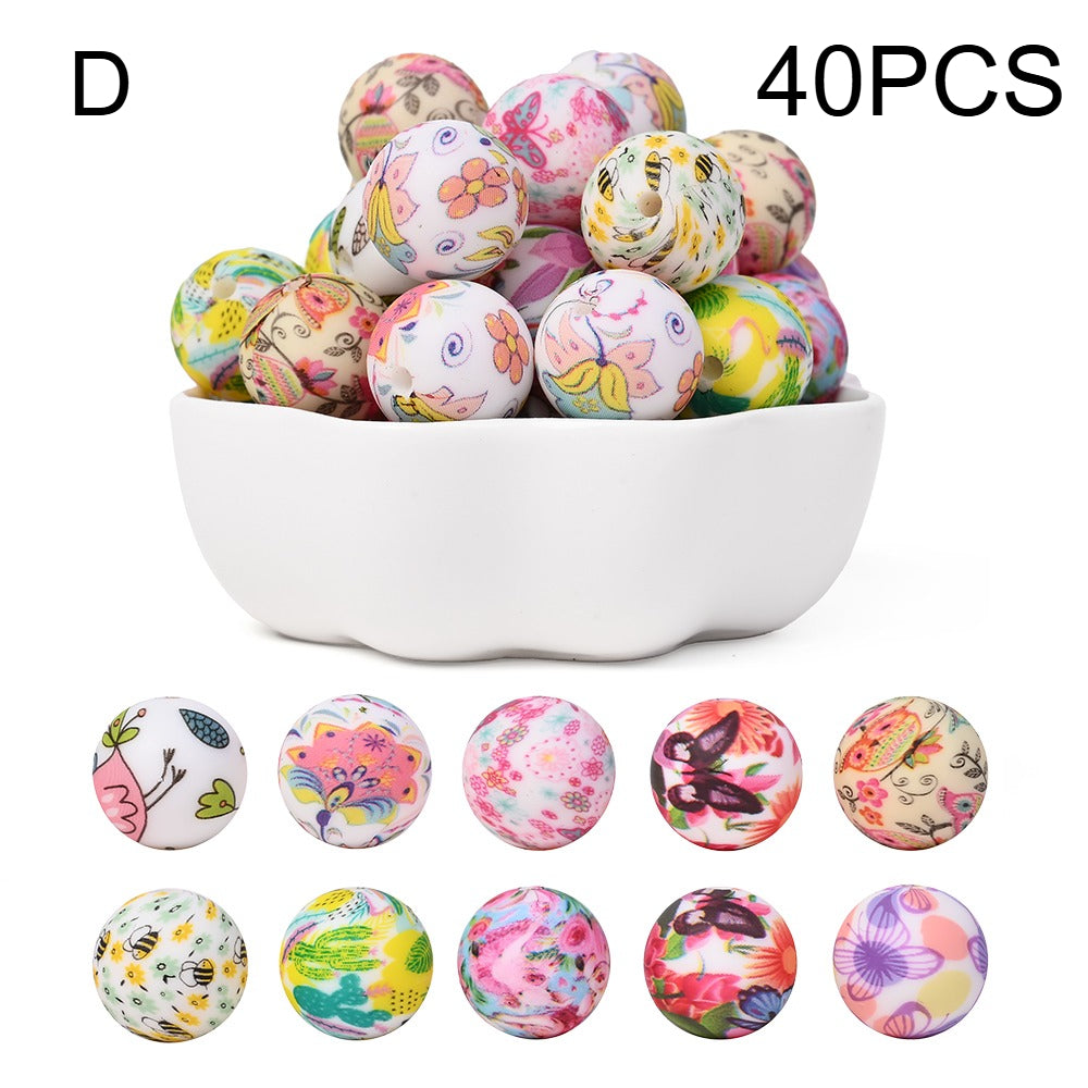 Vibrant Silicone Focal Beads Set