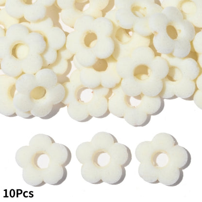 Flocked Flower Resin Beads