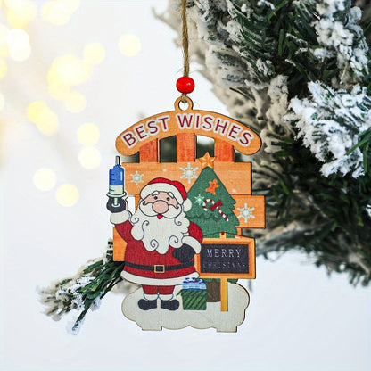 Wooden Merry Christmas Decorative Pendant