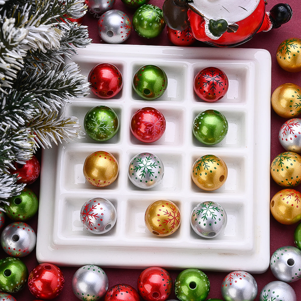 Christmas Snowflake Acrylic Beads
