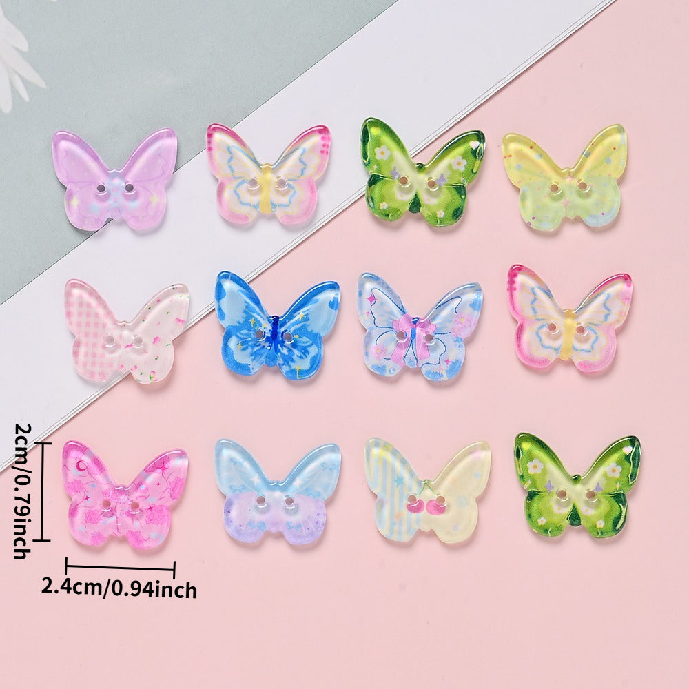 Spring Butterfly Print Sewing Buttons