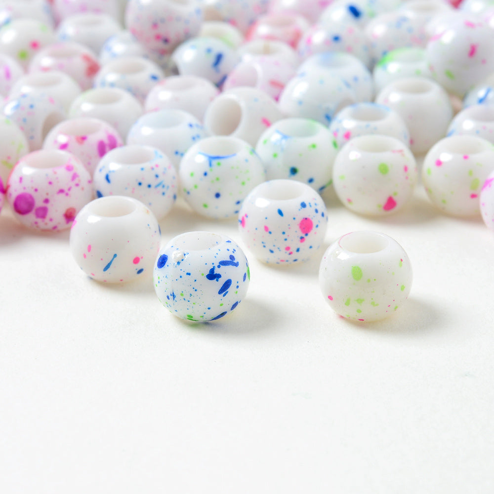 Speckled Acrylic Large Hole Beads