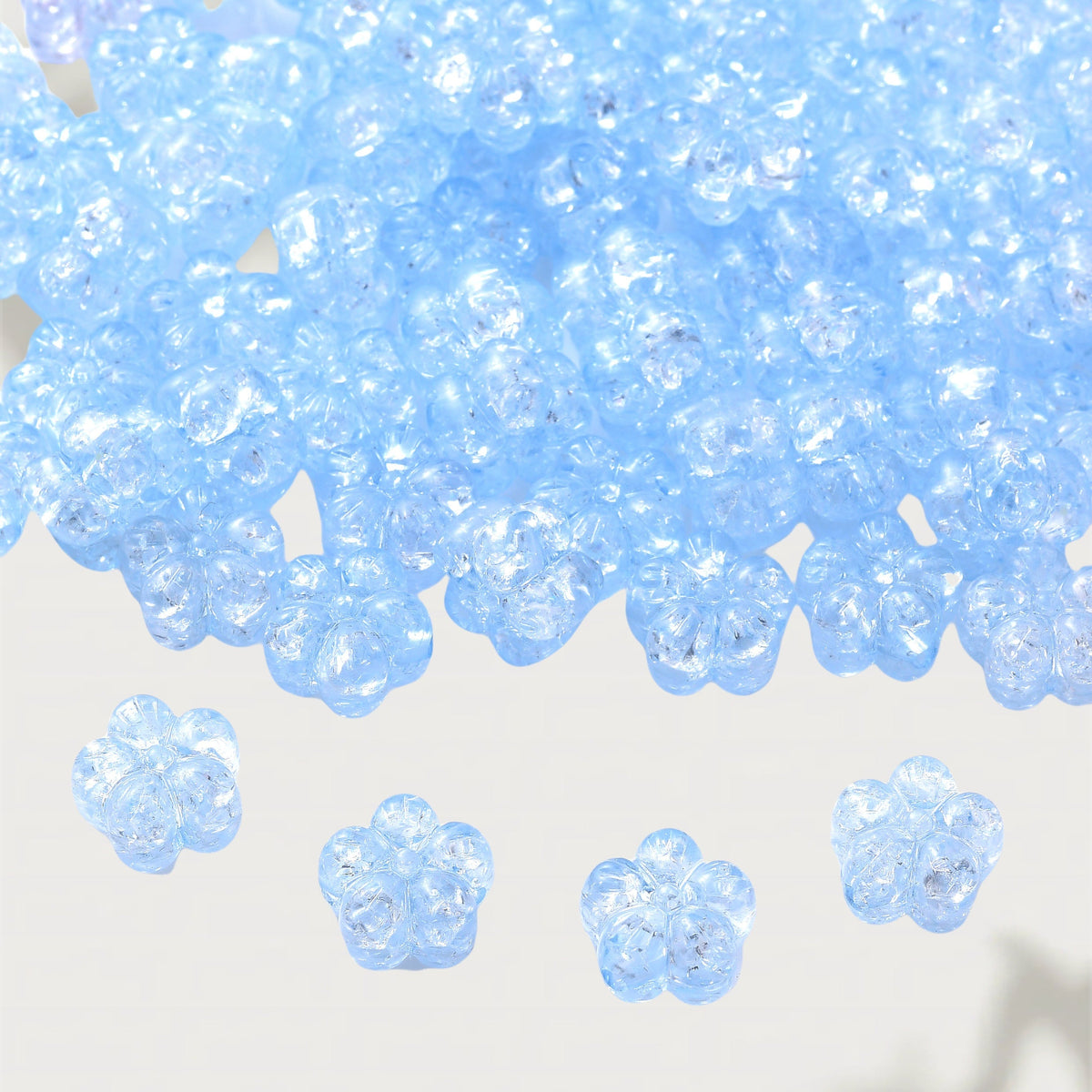 Clear Acrylic Flower Spacer Beads
