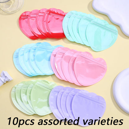 10PCS 3.94-Inch Heart-Shaped Transparent Jewelry Gift Bags