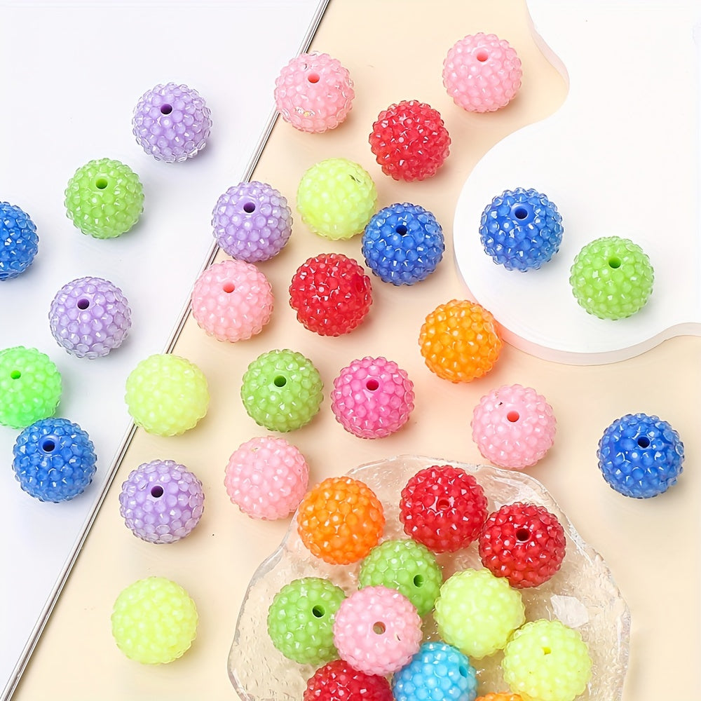 5PCS 20mm Bayberry-Shaped Resin Bead Set