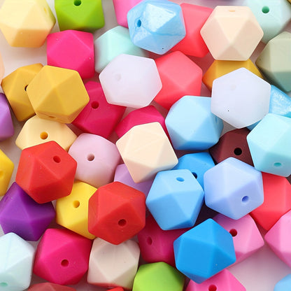 10PCS 15×19mm Polygonal Silicone Bead Set