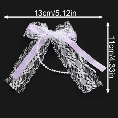 Lace Bow Pearl Butterfly Shoe Clips