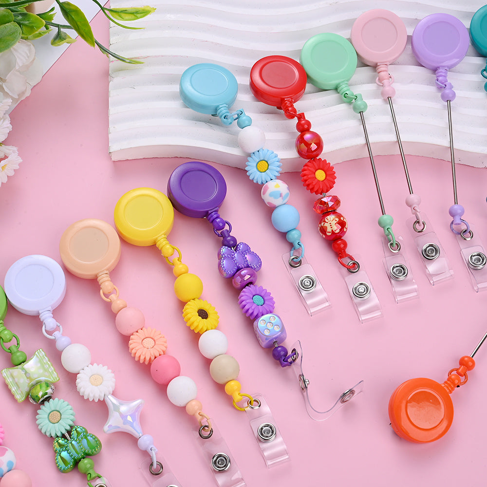 Beadable Retractable Badge Reel Clips