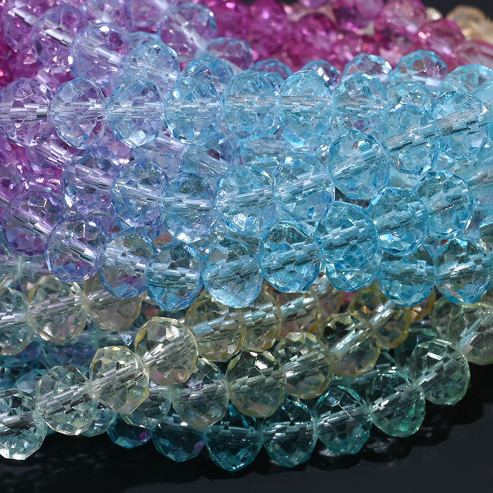 Transparent Faceted Crystal Glass Beads