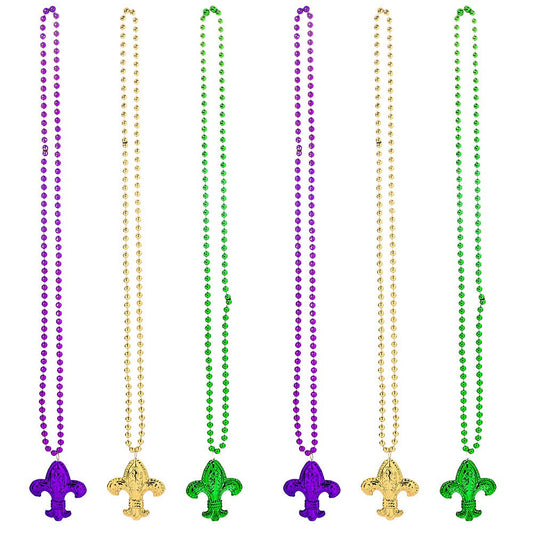 Mardi Gras Carnival Beaded Crown Necklaces