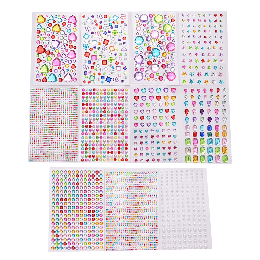 Acrylic Rhinestone Rainbow Self-Adhesive Stickers