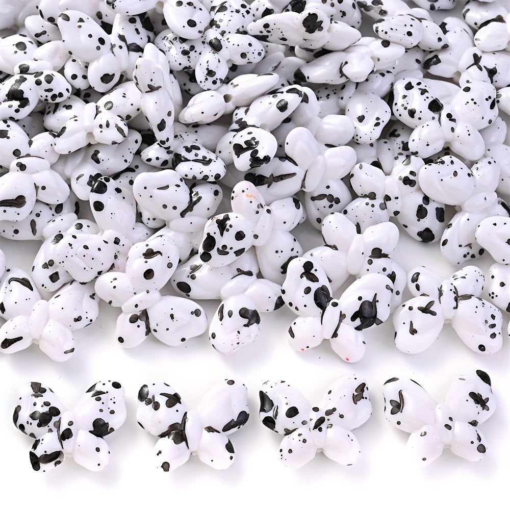 Black and White Butterfly Acrylic Beads