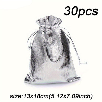 30-Piece Gold & Silver Drawstring Jewelry Gift Bags