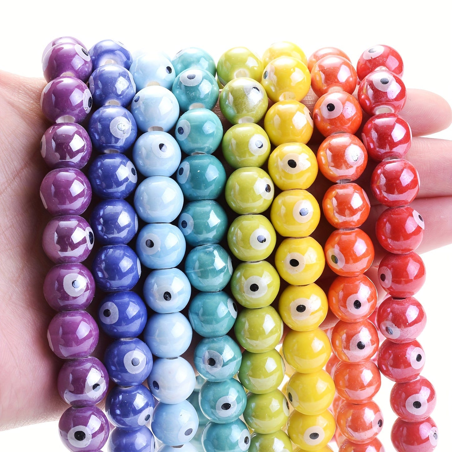 10PCS 10mm Multicolor Ceramic Bead Set