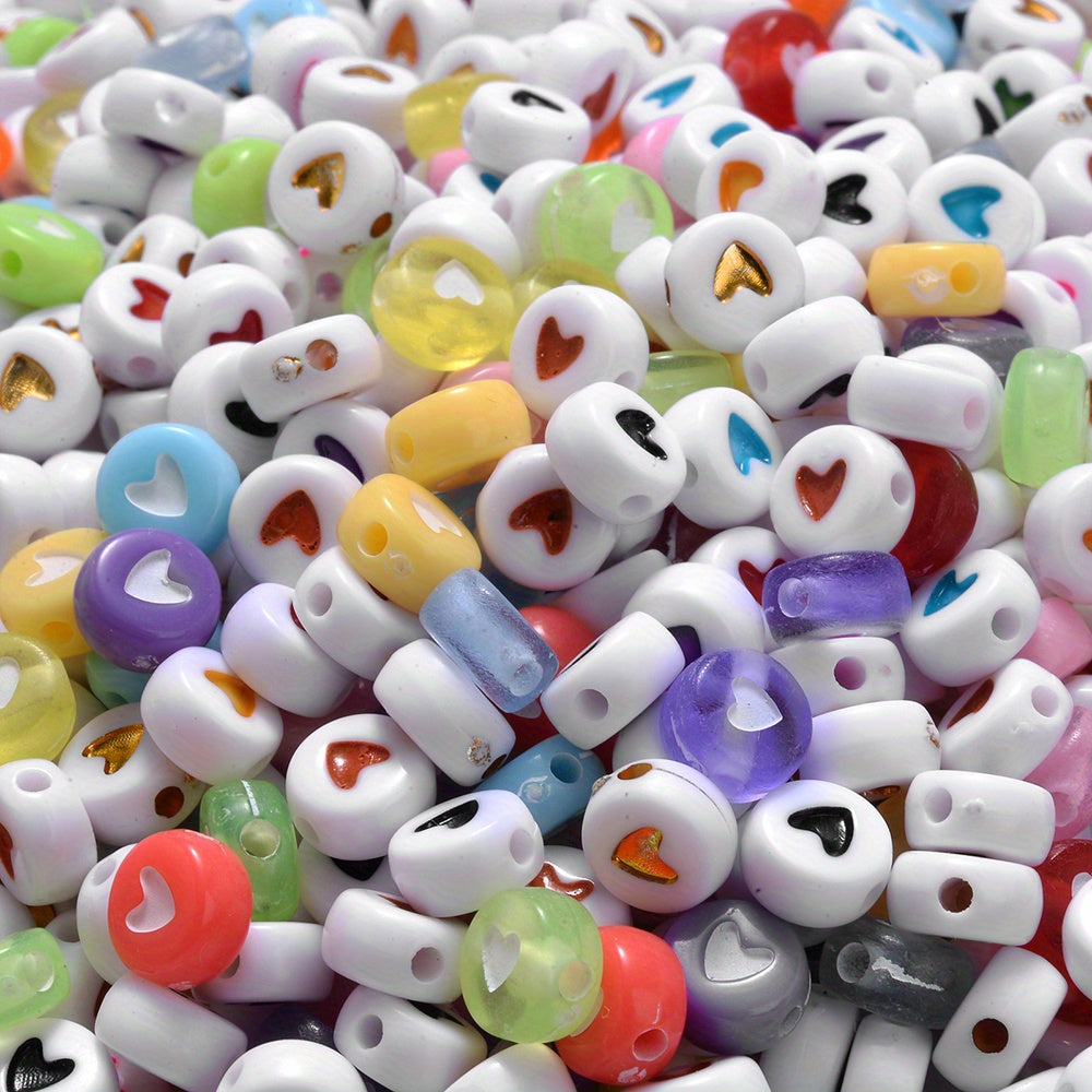 4x7 mm Acrylic Heart Beads