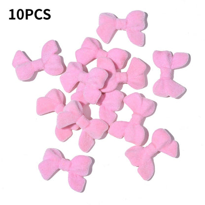 Flocked Bow Resin Beads