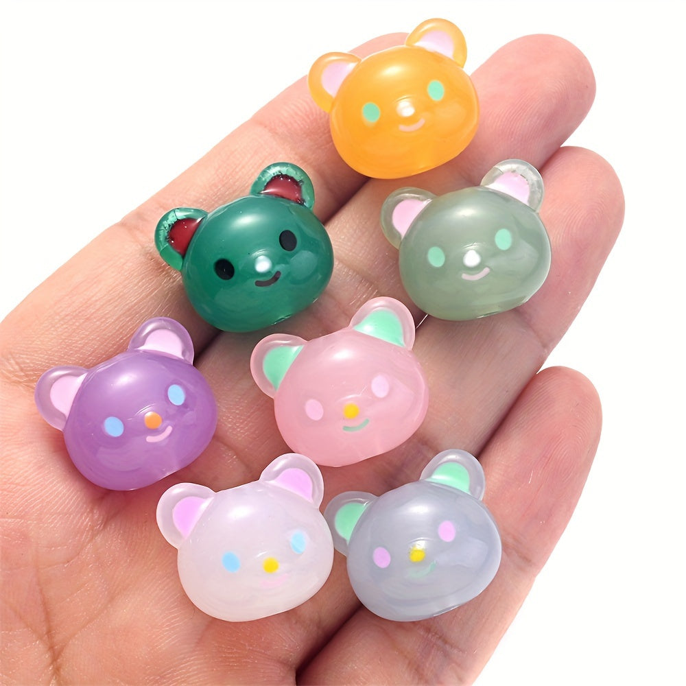 Luminous Bear Head Acrylic Beads
