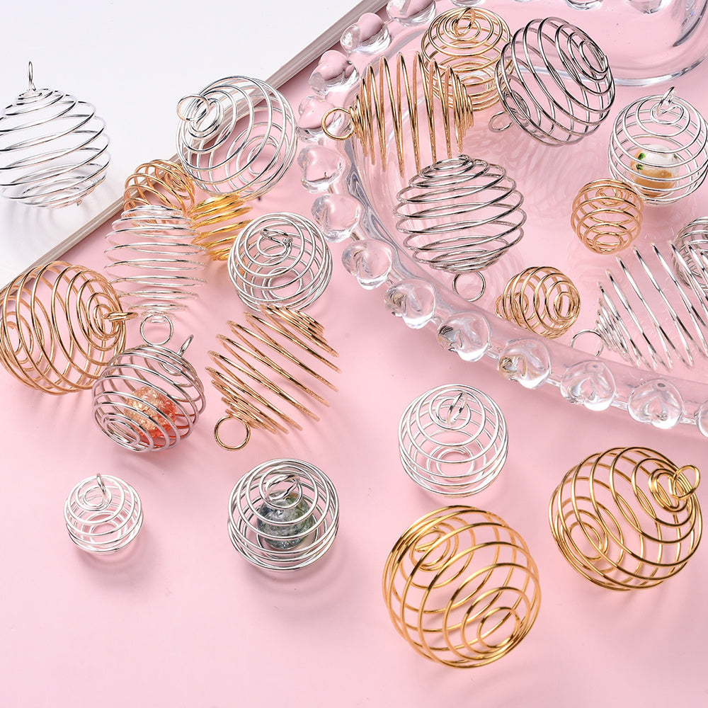 Random Spiral Bead Cages Pendants Holders