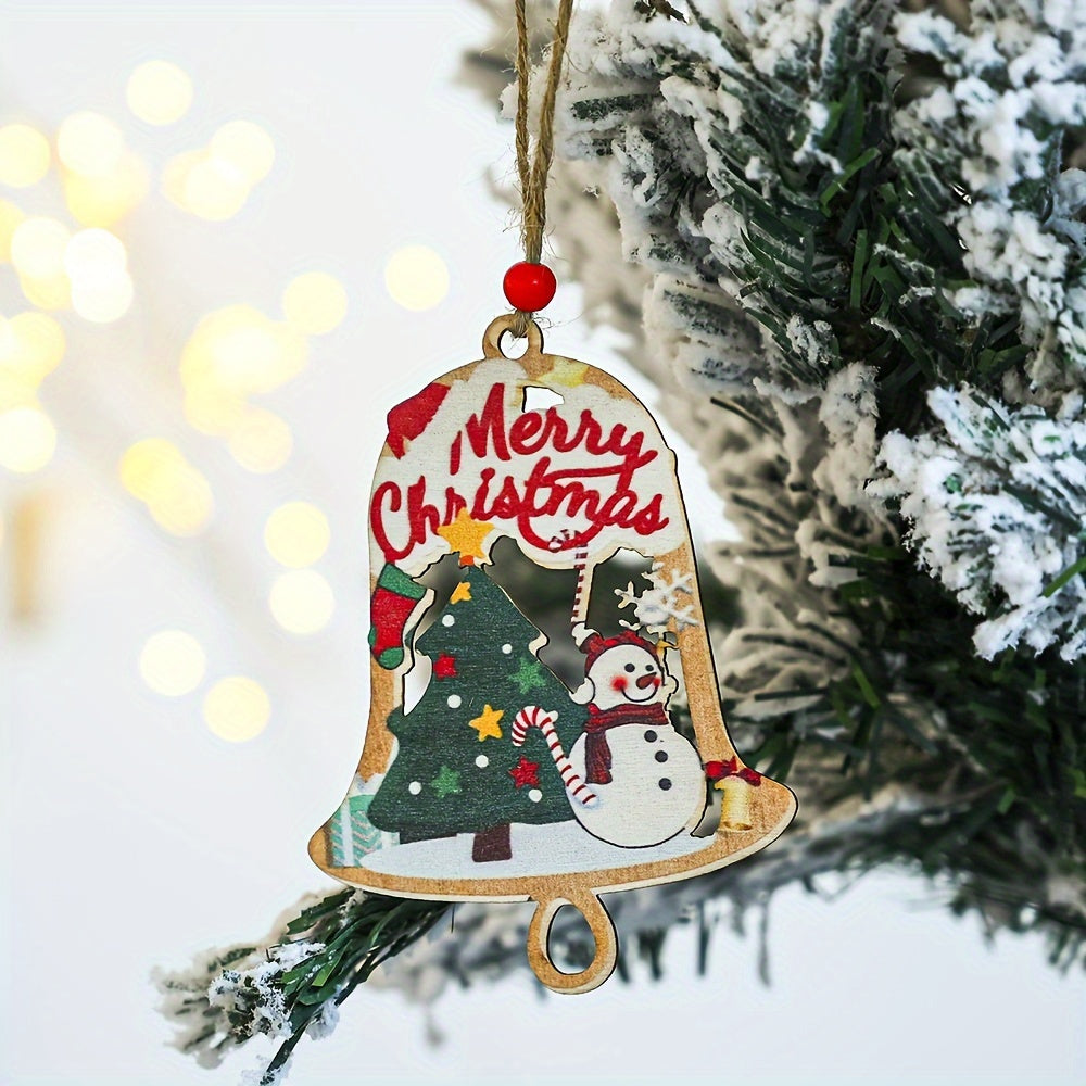 Wooden Merry Christmas Decorative Pendant