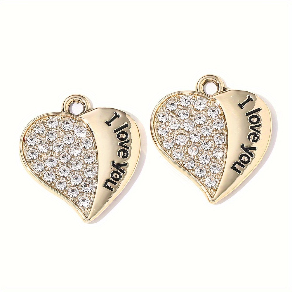 "I Love You" Heart Pendant Charms