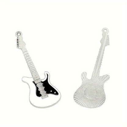 2PCS 7.4×2.6cm Antique Guitar Alloy Pendant Set