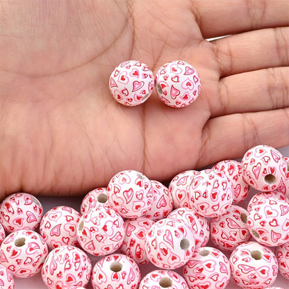 Red Heart Wood Beads