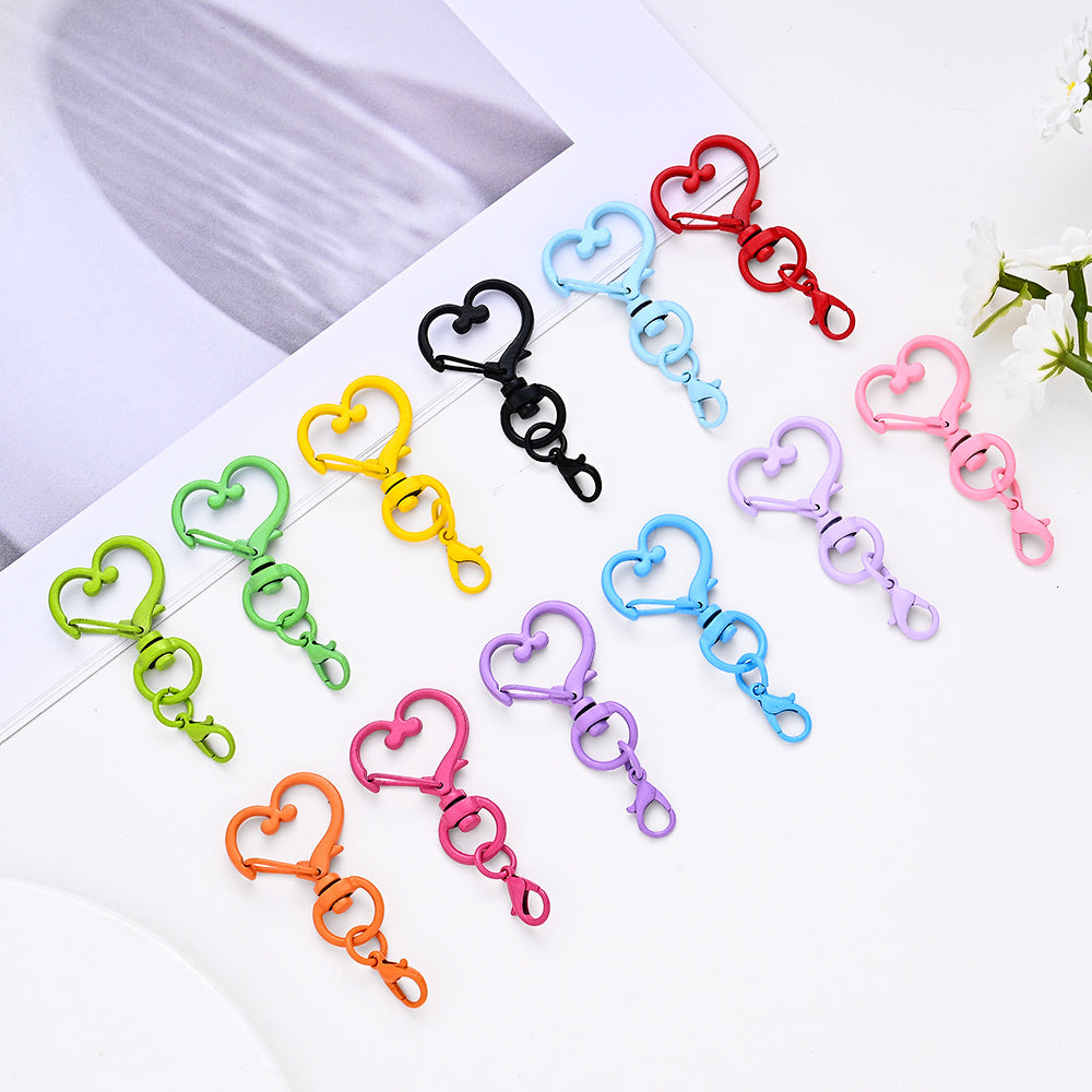 Heart Keychain Buckles with Mini Lobster Clasps