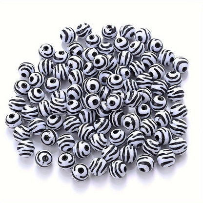 Zebra Stripe Acrylic Beads