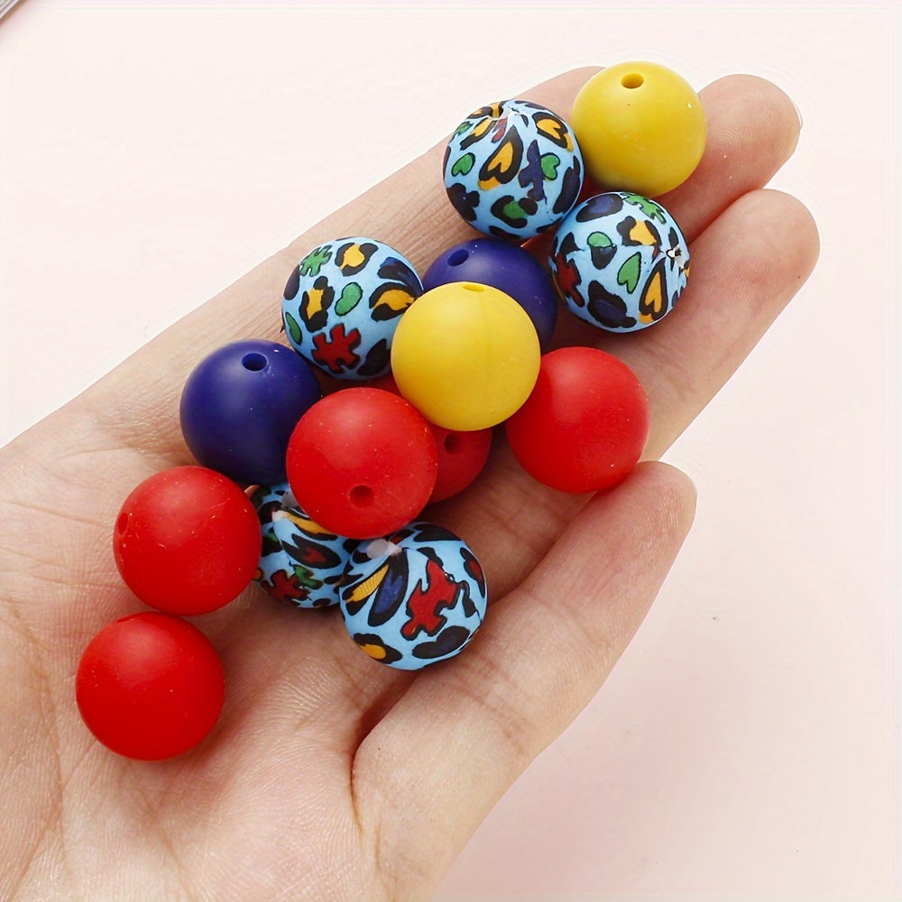 Mixed Color Round Silicone Beads