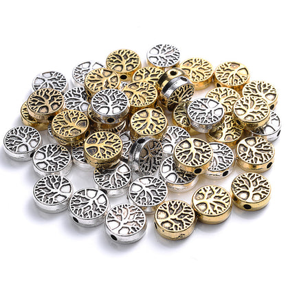 30pcs 9mm Tree of Life Charm Small Hole Beads