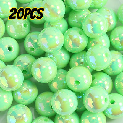 20pcs/set 16mm Shiny AB Color Round Acrylic Focal Beads