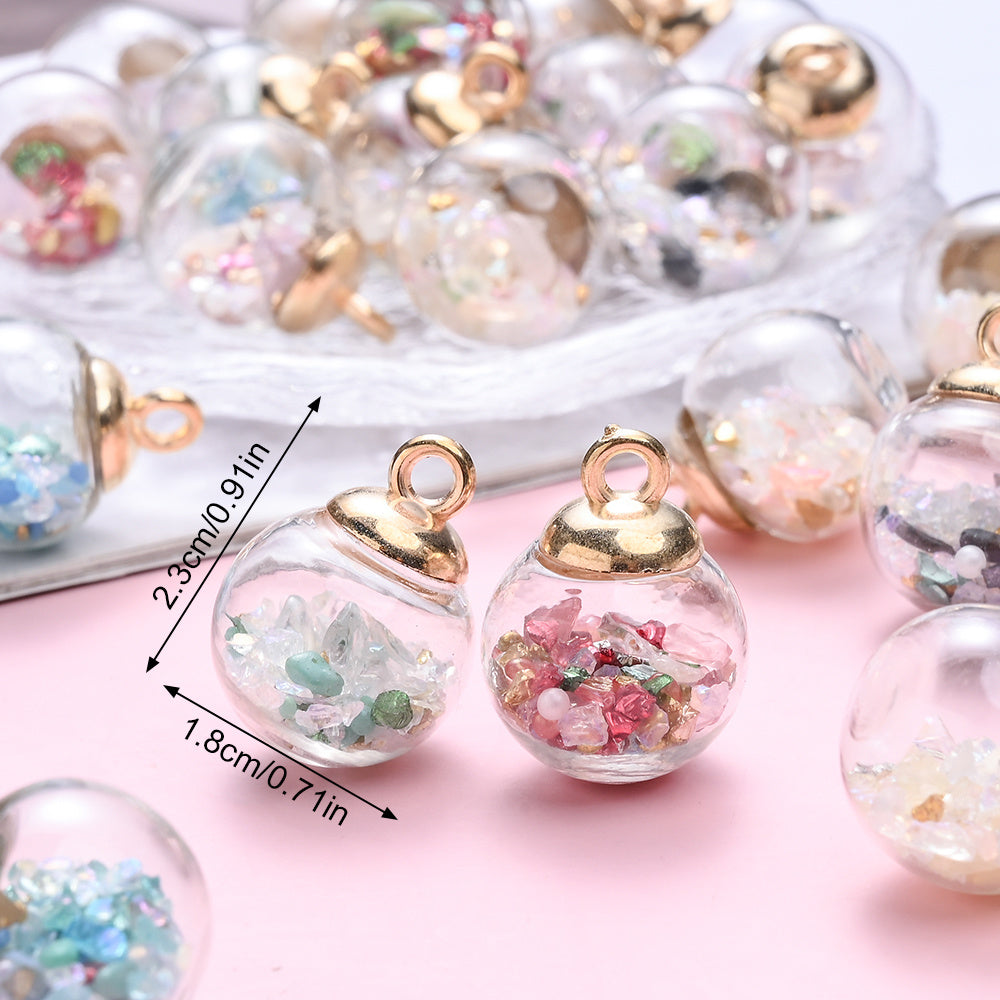 Irregular Gravel Glass Pendant Charms