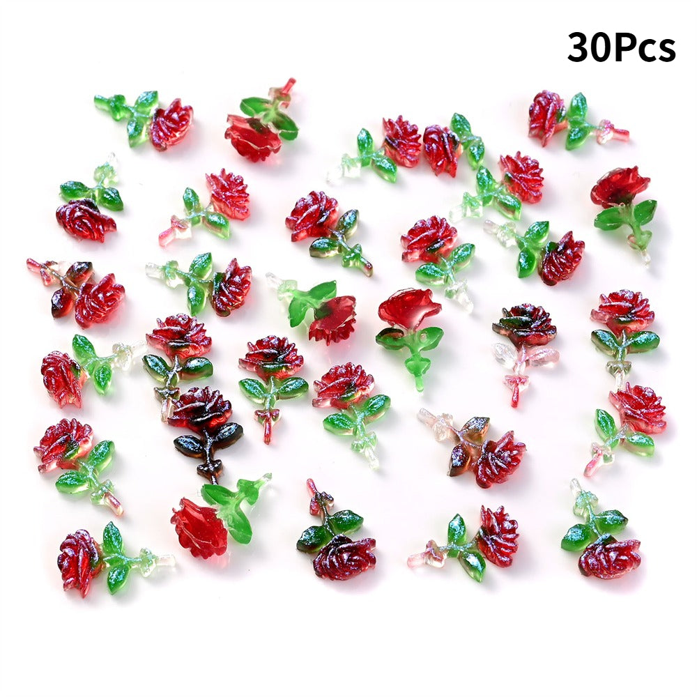 Luminous Green Leaf Flower Resin Beads