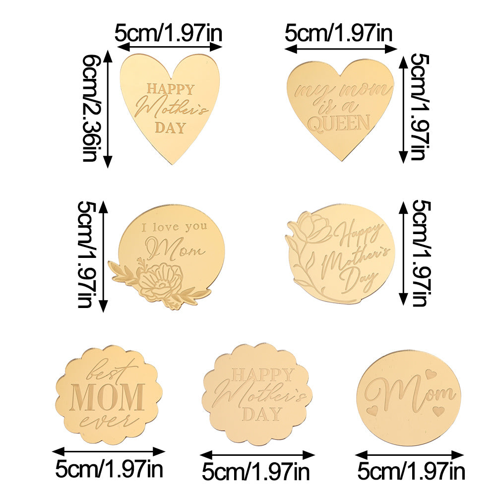 7/14-Piece Mother's Day Acrylic Cake Topper Set