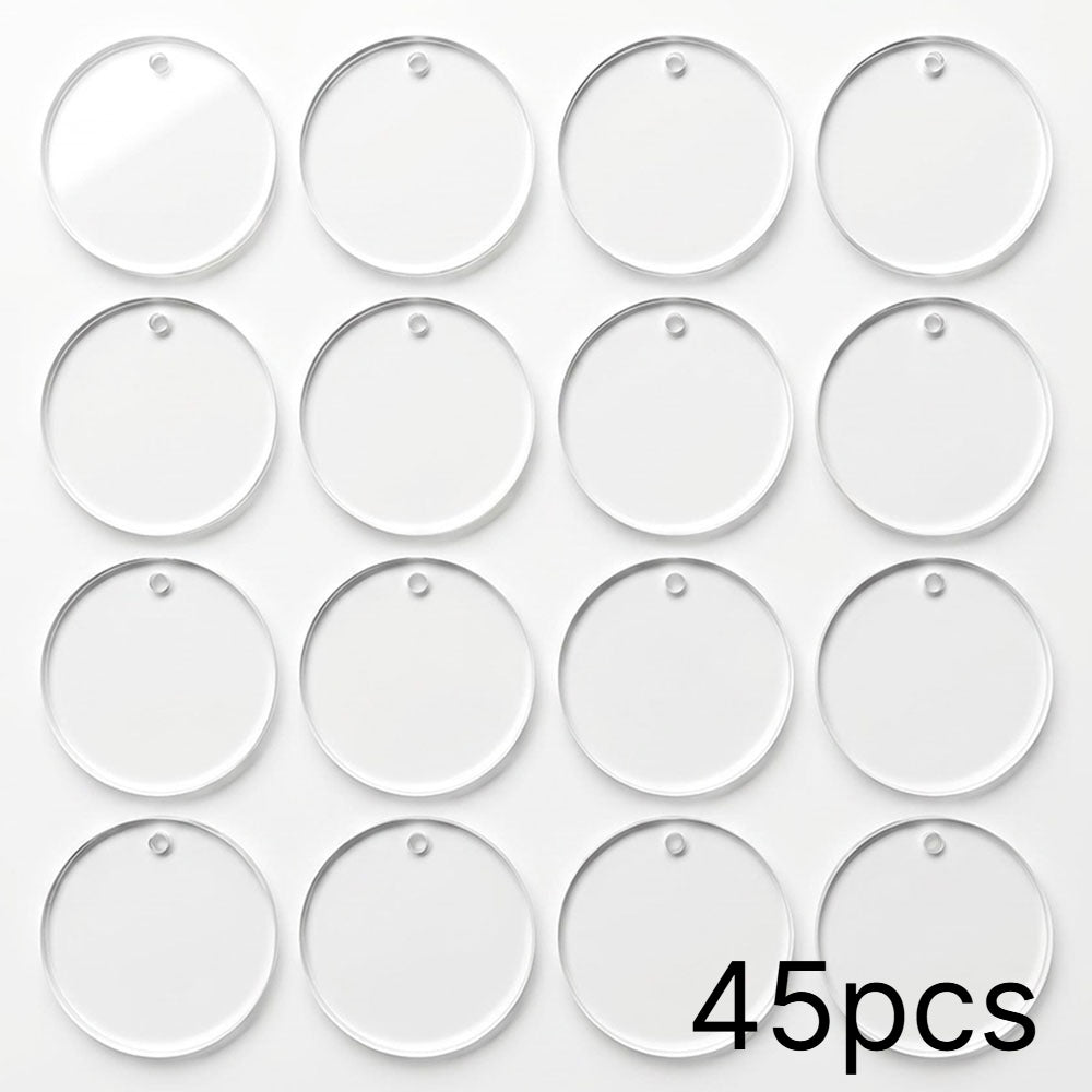 Blank Round Transparent Acrylic Christmas Ornament Keychain Charms