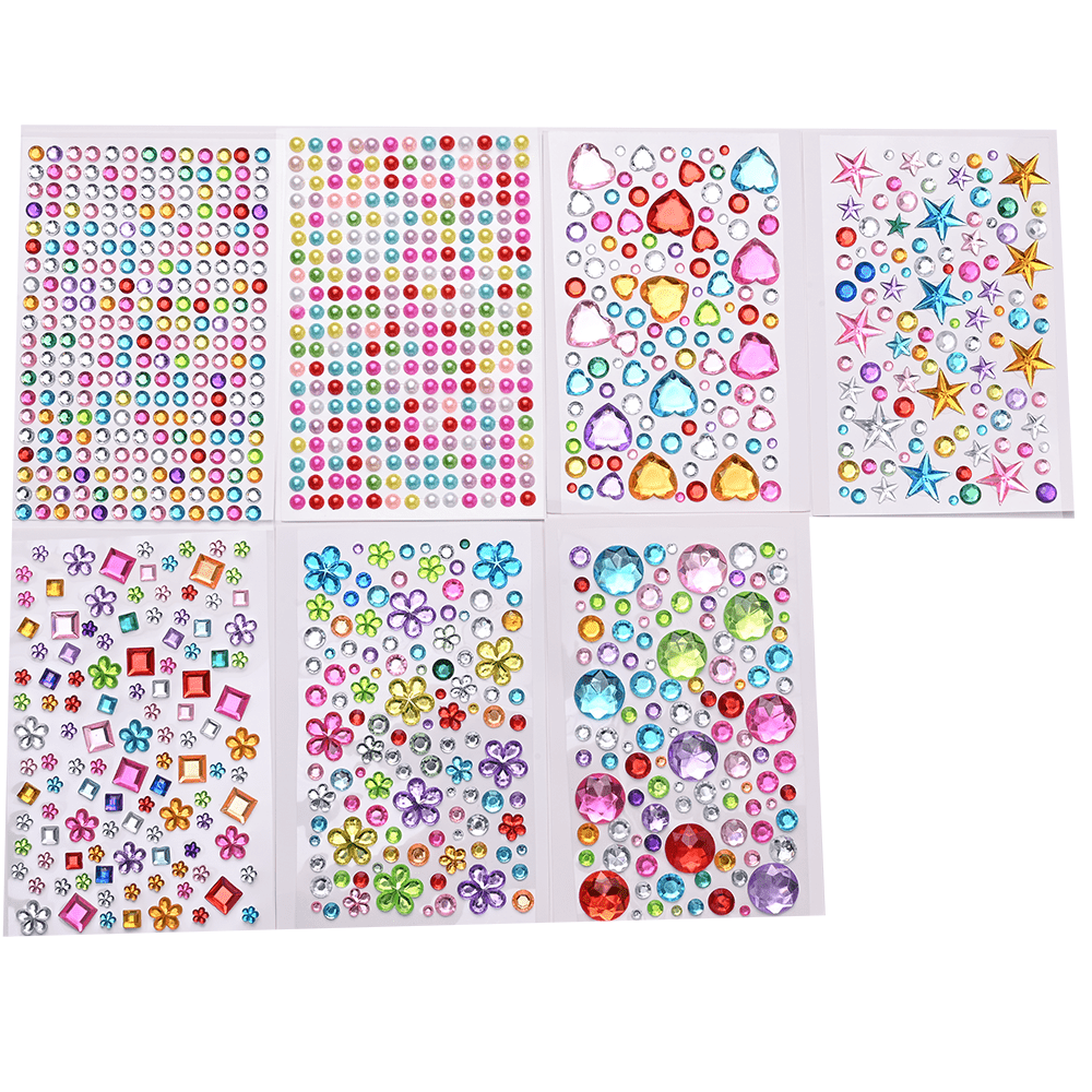 Acrylic Rhinestone Rainbow Self-Adhesive Stickers