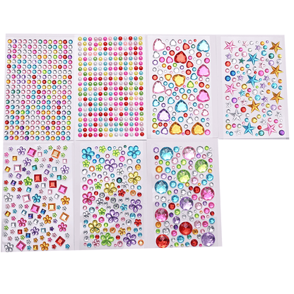 Acrylic Rhinestone Rainbow Self-Adhesive Stickers