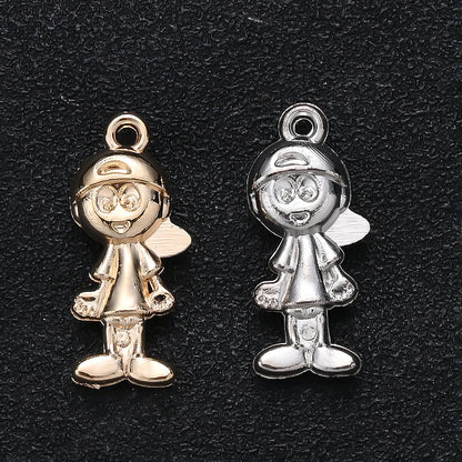 20PCS Gold & Silver CCB 3D Cartoon Boy & Girl Pendants