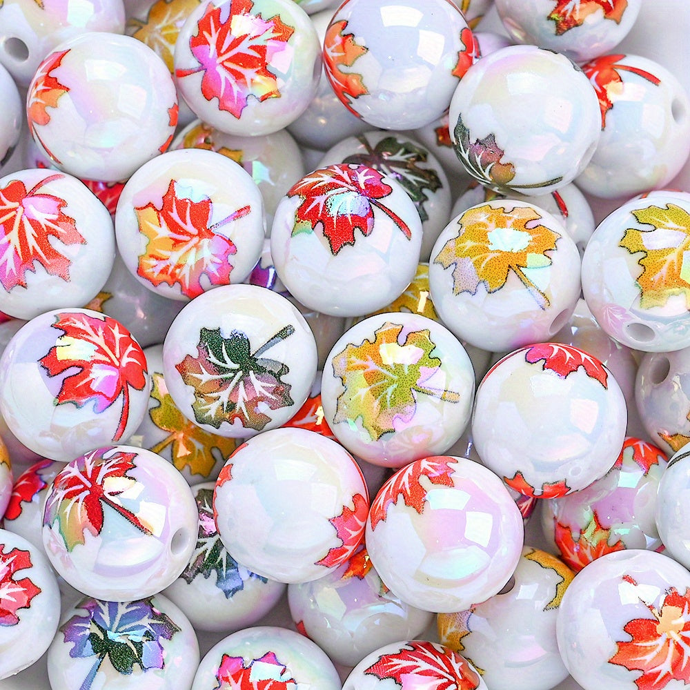 Maple Leaf Acrylic Beads
