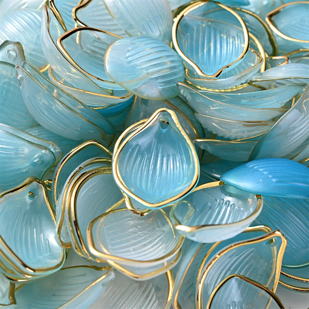 50pcs/set 15x22mm Fashion Petal Beads