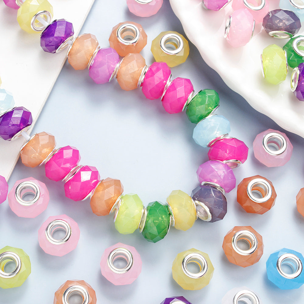 European Faceted Large Hole Spacer Beads