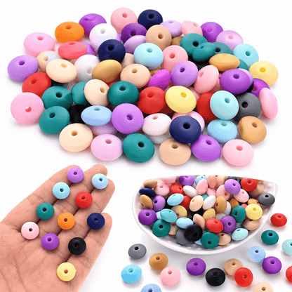 Assorted Silicone Lentil Abacus Focal Beads