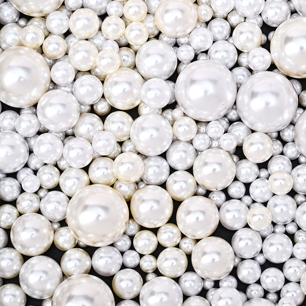 3300pcs 4-20mm Mix Size Aritificial Pearl Beads Bulk (no Hole) Acrylic