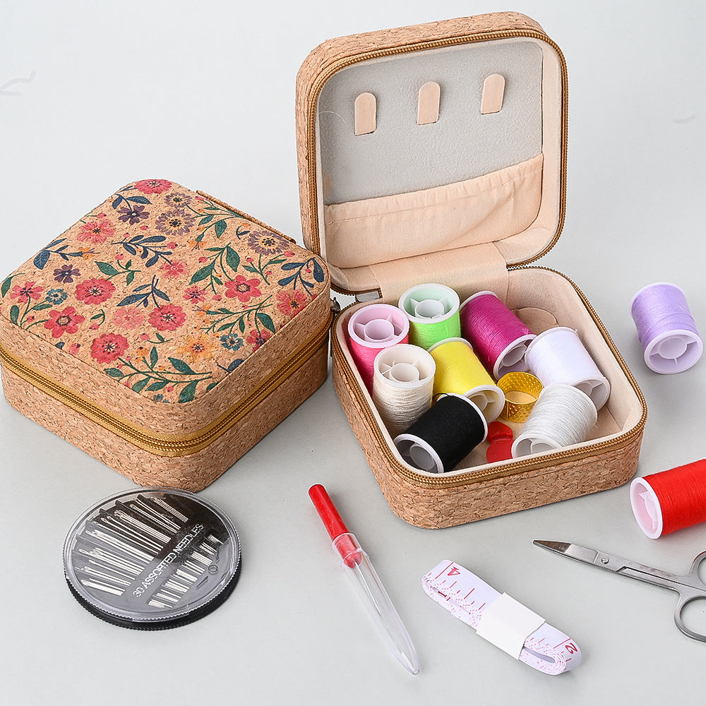 Retro Sewing Kit with Zipper Case