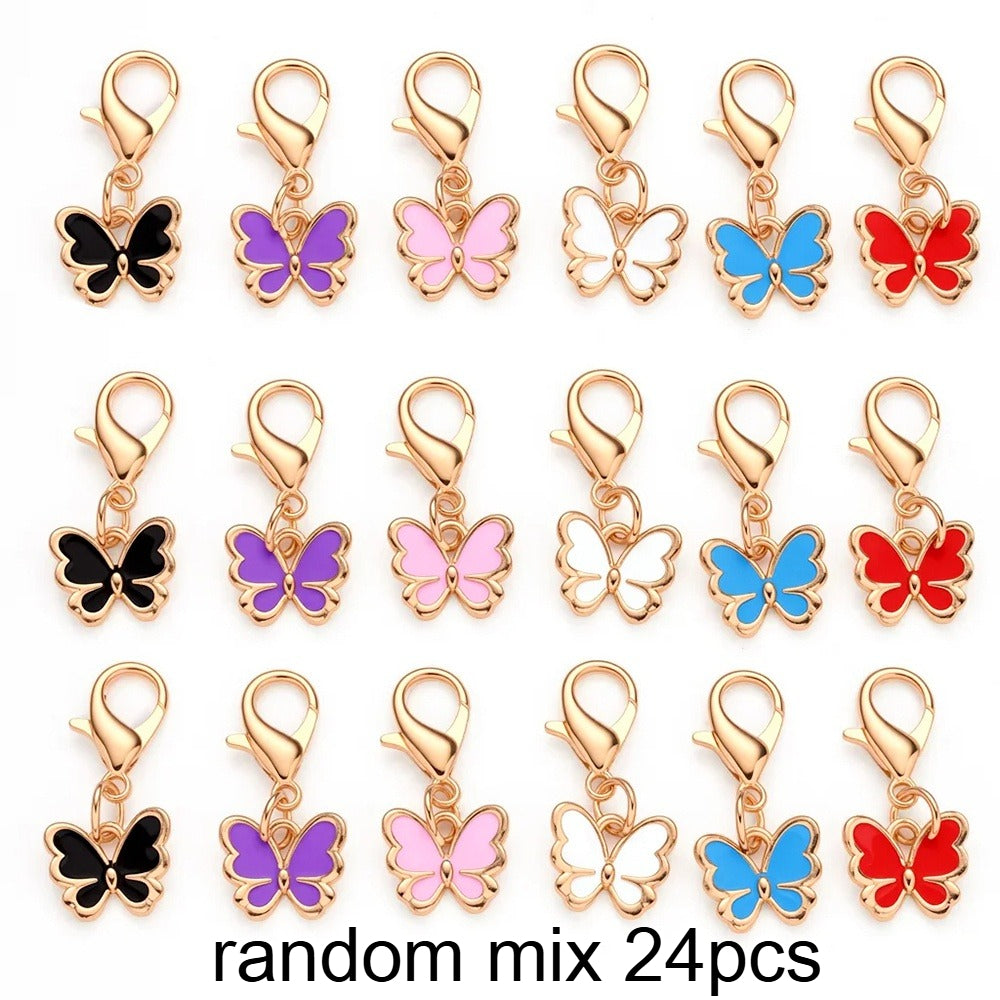Colorful Enamel Butterfly Pendant Charms