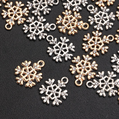 Christmas Rhinestone Snowflake Pendant Charms